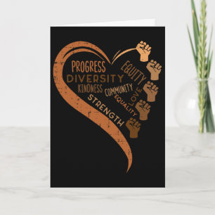 Black History Fists Diversity Equity Melanin Afric Card