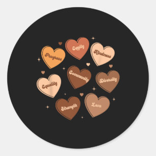 Black History Fists Diversity Equity Melanin Afric Classic Round Sticker