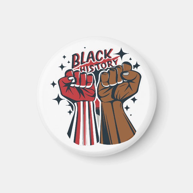 Black History Fists Magnet (Front)
