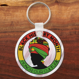 Black History Floral Reversible Culture Keychain