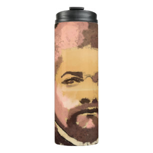 Black History Frederick Douglass Gold Watercolor Thermal Tumbler