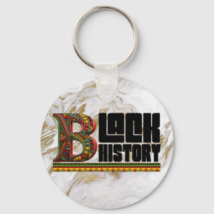 Black History Gold Marble Keychain Black History