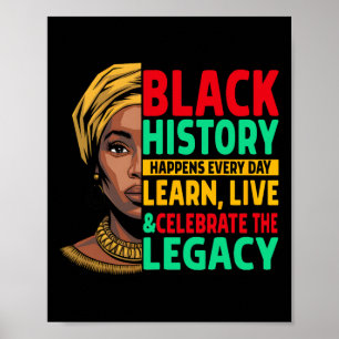 Black History Happens Every Day Black History Mont Poster