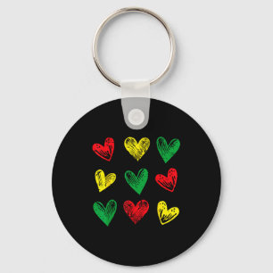 Black history hearts african american girls kids key ring