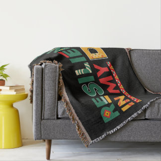 Black History Heritage Tassel Cotton Throw Blanket