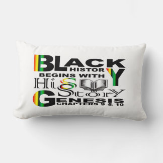 Black History - HisStory - BlkBg Lumbar Pillow