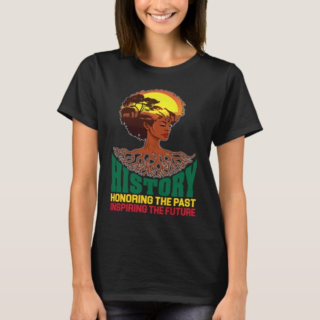 Black History Honoring Past Inspiring Future Melan T-Shirt (Front)