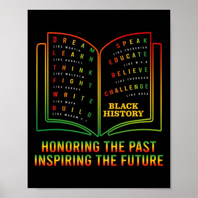 Black History Honoring Past Inspiring The Future B Poster (Front)