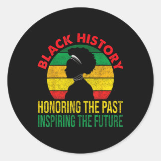 Black History Honouring Past Inspiring Future Men Classic Round Sticker