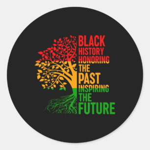 Black History Honouring Past Inspiring Future Men  Classic Round Sticker