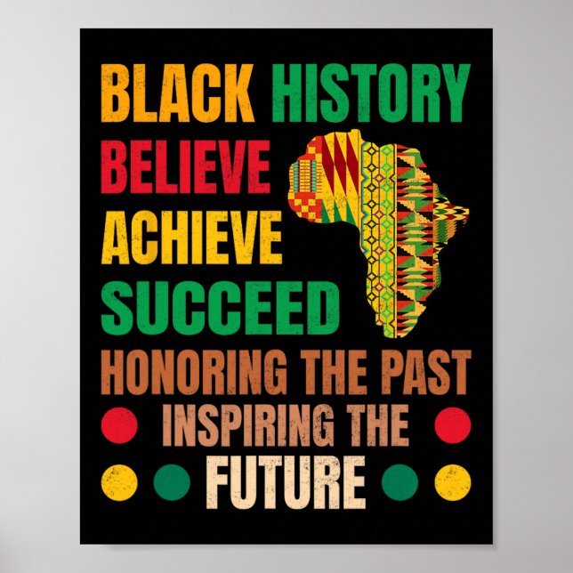 Black History Honouring Past Inspiring Future Men  Poster (Front)