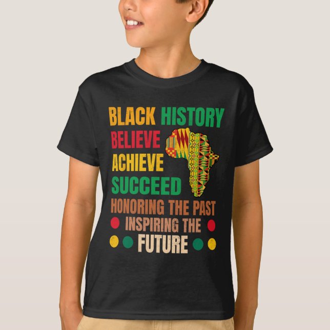 Black History Honouring Past Inspiring Future Men  T-Shirt (Front)