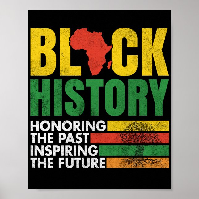Black History Honouring Past Inspiring Future Poster (Front)