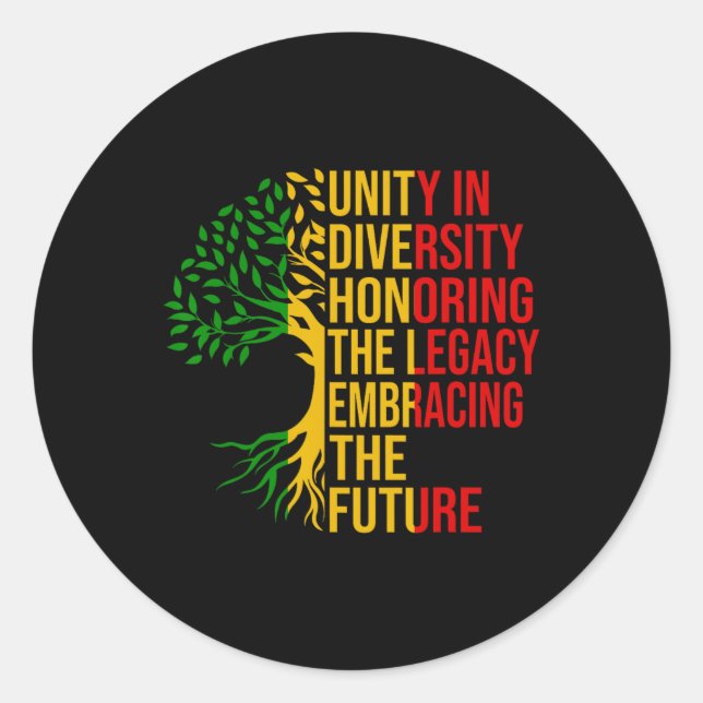 Black History Honouring The Past Inspiring The Fut Classic Round Sticker (Front)