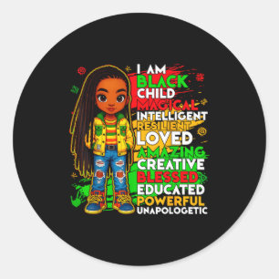 Black History I Am Black Child African American Ki Classic Round Sticker