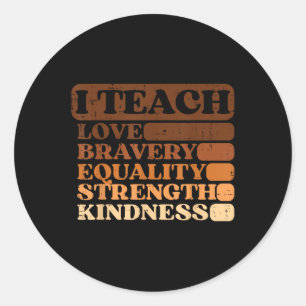 Black History I Teach African Teacher Melanin Men Classic Round Sticker