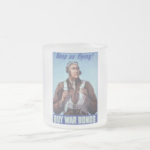 Black History Icons: Aviators of WW2, US Pilots Frosted Glass Coffee Mug
