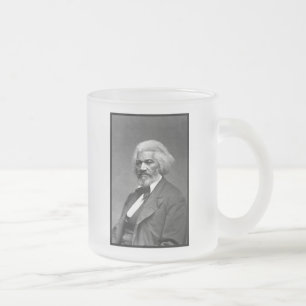 Black History Icons: Older Frederick Douglass Frosted Glass Coffee Mug