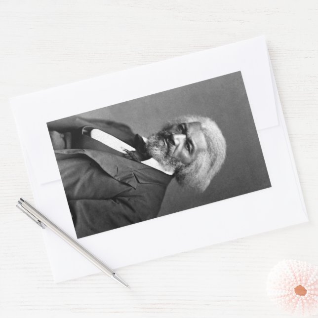 Black History Icons: Older Frederick Douglass Rectangular Sticker (Envelope)