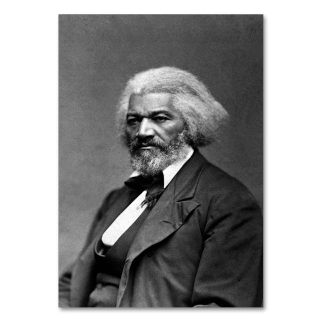 Black History Icons: Older Frederick Douglass Table Number (Front)