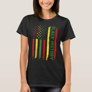 Black History In USA Flag Month African American T-Shirt