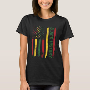 Black History In USA Flag Month African American T-Shirt