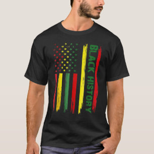 Black History In USA Flag Month African American T-Shirt