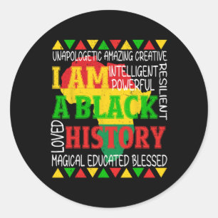 Black History Is American History Patriotic Africa Classic Round Sticker