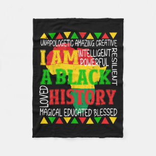Black History Is American History Patriotic Africa Fleece Blanket