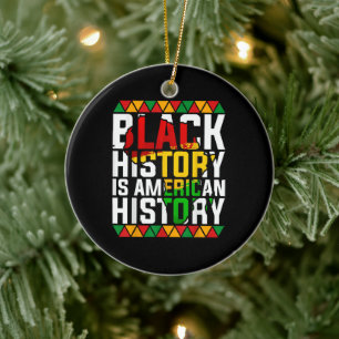 Black History Is American History Patriotic Ceramic Tree Decoration