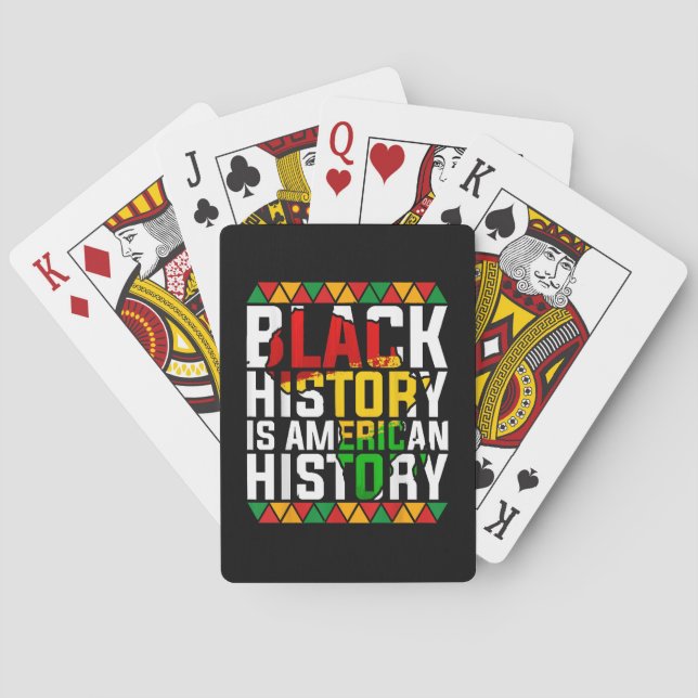 Black History Is American History Patriotic  Playing Cards (Back)