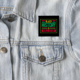  Black History is World HIstory 15 Cm Square Badge