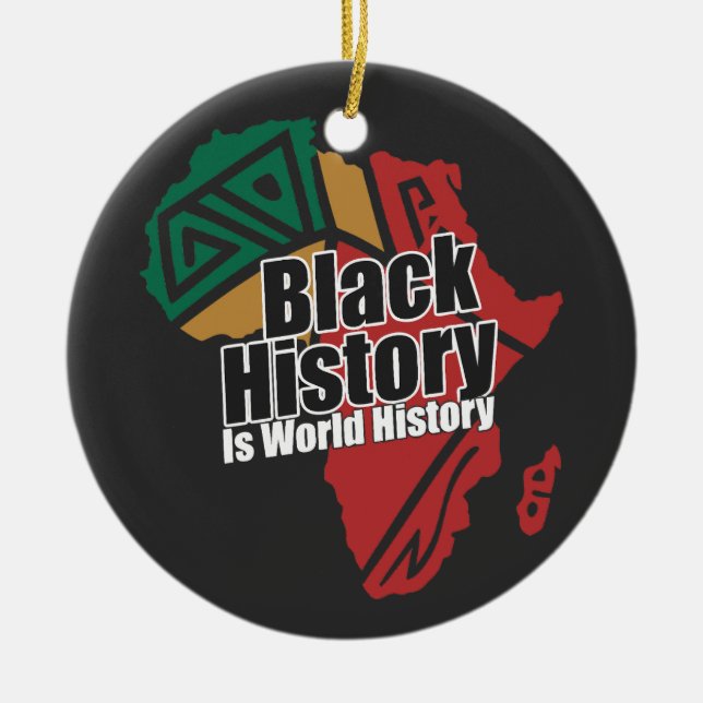 Black History Is World History Ceramic Tree Decoration (Front)