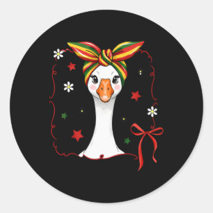 Black History Juneteenth Goose Coquette Bow Ndana  Classic Round Sticker
