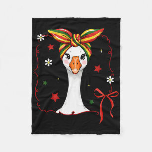 Black History Juneteenth Goose Coquette Bow Ndana Fleece Blanket