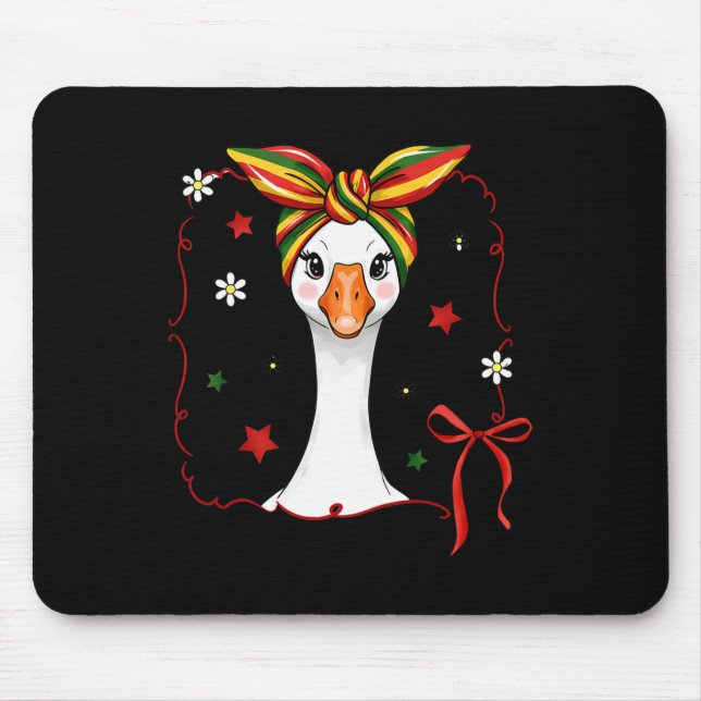 Black History Juneteenth Goose Coquette Bow Ndana  Mouse Mat (Front)