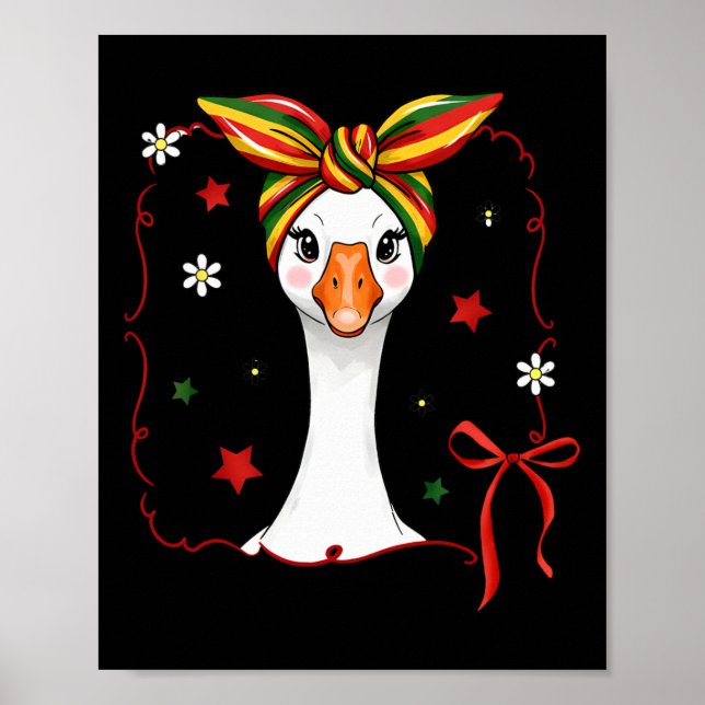 Black History Juneteenth Goose Coquette Bow Ndana  Poster (Front)
