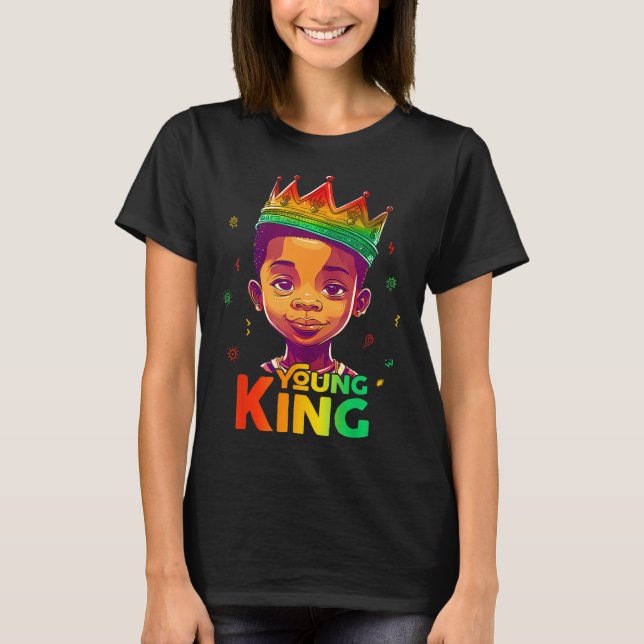 Black History Juneteenth Shirt For Young King Afro (Front)