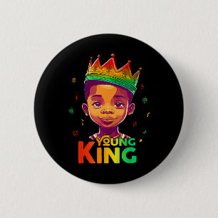 Black History Juneteenth Shirt For Young King Afro 6 Cm Round Badge