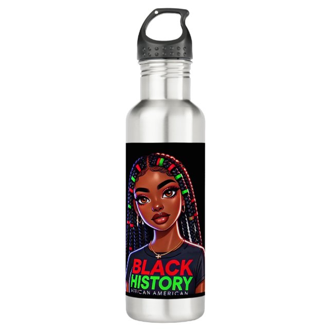 Black History Lady  710 Ml Water Bottle (Front)