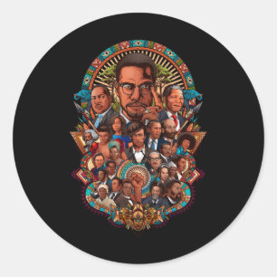 Black History Leaders Collage Inspirational Africa Classic Round Sticker