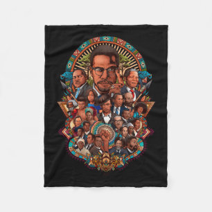 Black History Leaders Collage Inspirational Africa Fleece Blanket