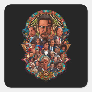 Black History Leaders Collage Inspirational Africa Square Sticker
