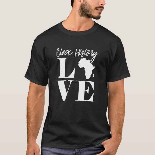 Black History Love Clothing African American Men W T-Shirt (Front)