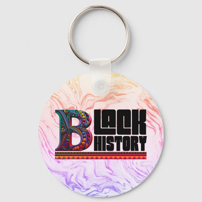 Black History Marble  Designer Keychain (Front)