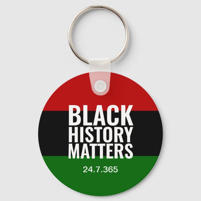 BLACK HISTORY MATTERS 24 7 365 BHM KEY RING (Front)