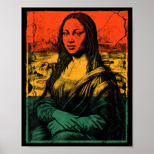 Black History Mona Lisa Afro Woman American Africa Poster
