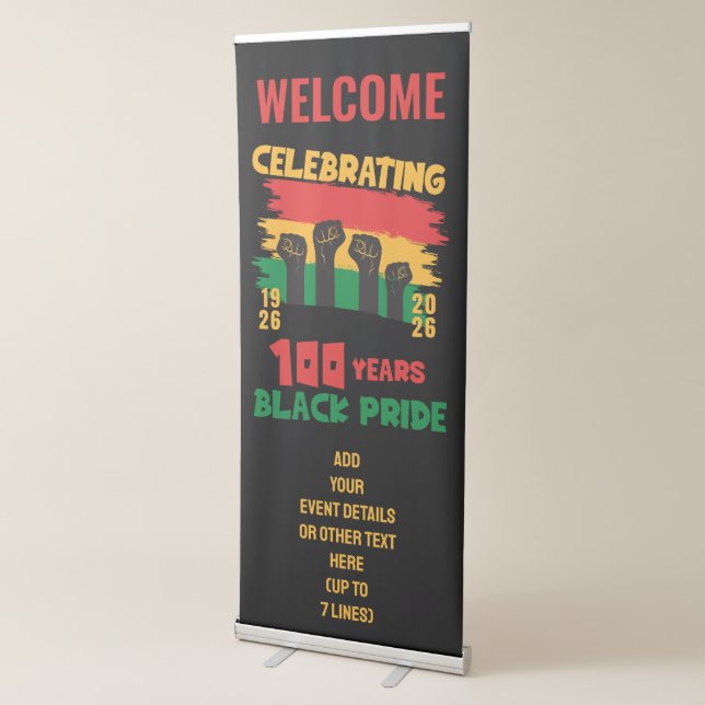 BLACK HISTORY MONTH 100 Years Black Pride Retractable Banner (3/4)