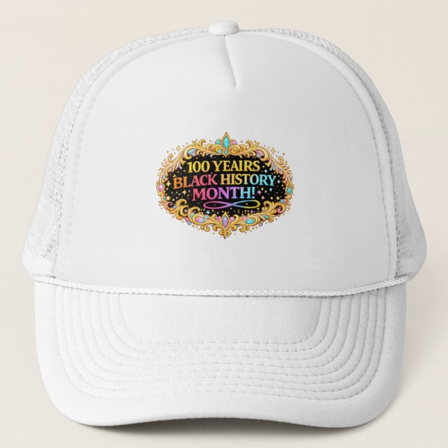 Black History Month 100 Years Foam Hat (Front)