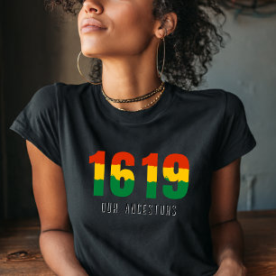 Black History Month 1619 Afro Flag T-Shirt Tri-Blend Shirt